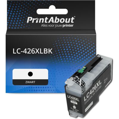 PrintAbout Huismerk vervangt Brother LC-426XLBK Inktcartridge Zwart Hoge capaciteit
