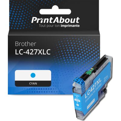 Cartouche compatible Brother LC-427XLC - Cyan - Grande capacité