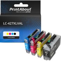 PrintAbout Huismerk vervangt Brother LC-427XLVAL Inktcartridge 4-kleuren Multipack Hoge capaciteit