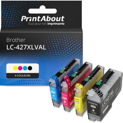 Cartouche compatible Brother LC-427XLVAL - 4 couleurs - Grande capacité - Multipack
