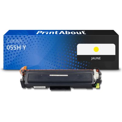 Toner compatible Canon 055H Y - Jaune - Grande capacité