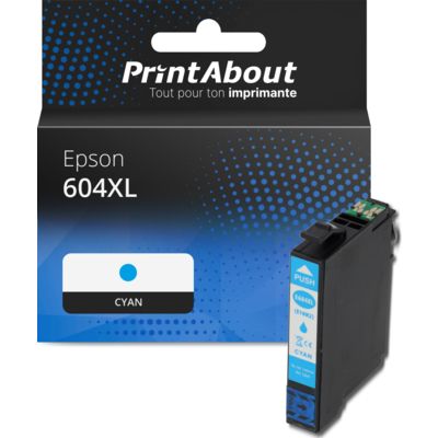 Cartouche compatible Epson 604XL (C13T10H24010) - Cyan - Grande capacité