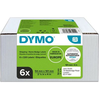 Dymo 2093092 (6 stuks) Etiket Zwart op wit