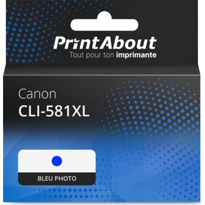 Cartouche compatible Canon CLI-581XL - Bleu photo - Grande capacité