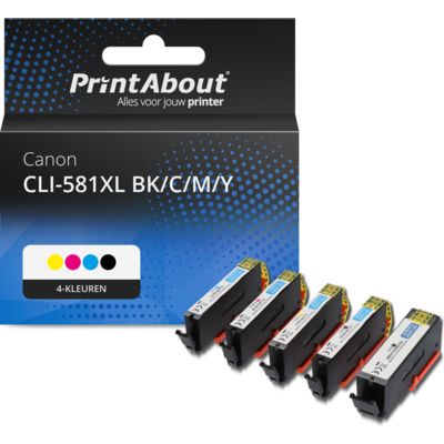 Huismerk Canon CLI-581XL BK/C/M/Y Inktcartridge 4-kleuren Multipack Hoge capaciteit