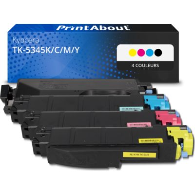 Toner compatible Kyocera TK-5345K/C/M/Y - 4 couleurs - Multipack