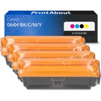 Toner compatible Canon 064H BK/C/M/Y - 4 couleurs - Grande capacité - Multipack