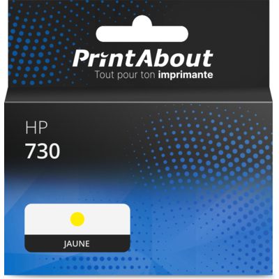 Cartouche compatible HP 730 (P2V70A) - Jaune - Grande capacité