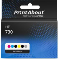 Huismerk HP 730 (P2V67/68/69/70/71/72/73A) Inktcartridge 6-kleuren Multipack Hoge capaciteit