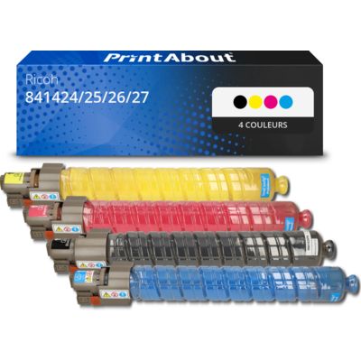 Toner compatible Ricoh 841424/25/26/27 - 4 couleurs - Multipack