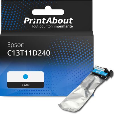 Cartouche compatible Epson C13T11D240 - Cyan - Grande capacité