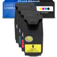Huismerk Lexmark C2320K/C/M/Y0 Toner 4-kleuren Multipack