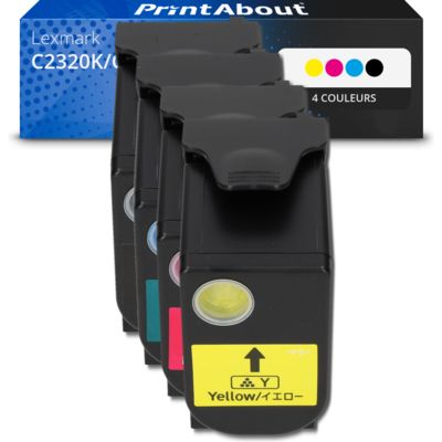 Toner compatible Lexmark C2320K/C/M/Y0 - 4 couleurs - Multipack