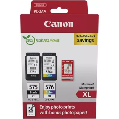 Canon PG-575XL/CL-576XL Inktcartridge Zwart + 3 kleuren Multipack