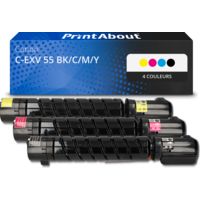 Toner compatible Canon C-EXV 55 BK/C/M/Y - 4 couleurs - Multipack