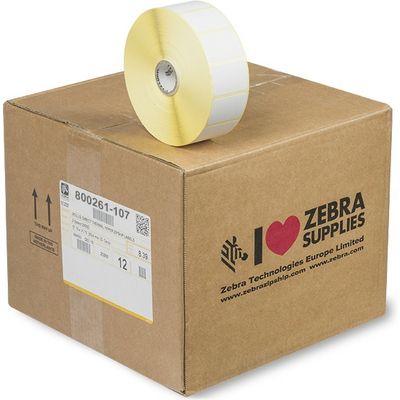 Zebra 800261-107 Etiket Zwart op wit (38 mm x 25 mm) 12 rollen