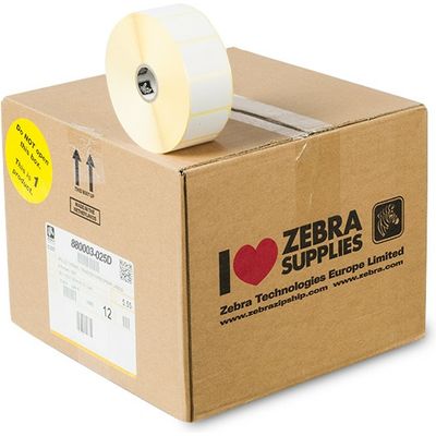 Zebra 880003-025D - (38 mm x 25 mm) 12 rouleaux - Noir sur blanc - Étiquette