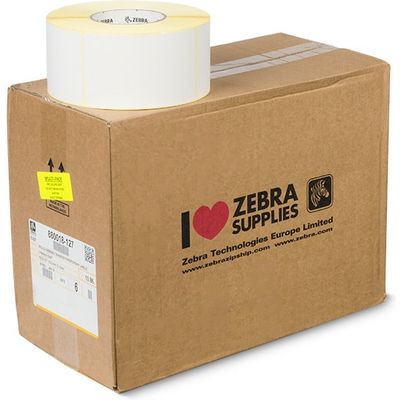 Zebra 880018-127 Etiket Zwart op wit (76 mm x 127 mm) 6 rollen