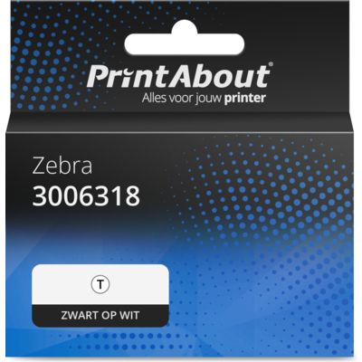 Huismerk Zebra 3006318 Etiket Zwart op wit (57 mm x 32 mm) 12 rollen