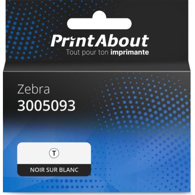 Étiquette compatible Zebra 3005093 - (100 mm x 210 mm) 4 rouleaux - Noir sur blanc