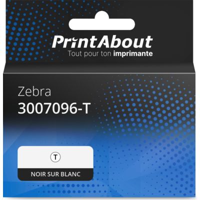 Étiquette compatible Zebra 3007096-T - (102 mm x 152 mm) 1 rouleau - Noir sur blanc