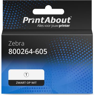 Huismerk Zebra 800264-605 Etiket Zwart op wit (102 mm x 152 mm) 12 rollen