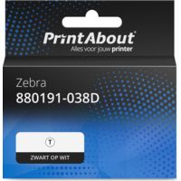 Huismerk Zebra 880191-038D Etiket Zwart op wit (102 mm x 38 mm) 12 rollen