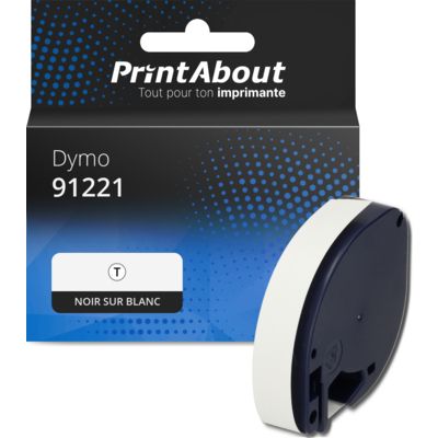Ruban compatible Dymo 91221 (S0721660) - Noir sur blanc