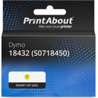 Huismerk Dymo 18432 (S0718450)  Tape Zwart op geel (12 mm)