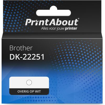 Huismerk Brother DK-22251 Zwart en Rood op wit (62 mm)