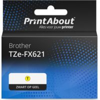 Huismerk Brother TZe-FX621 Tape Zwart op geel (9 mm)