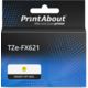 PrintAbout Huismerk vervangt Brother TZe-FX621 Tape Zwart op geel (9 mm)