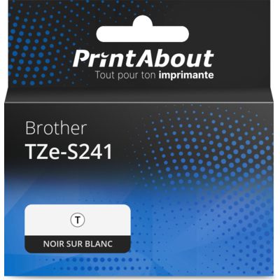 Ruban compatible Brother TZe-S241 - (18 mm) - Noir sur blanc