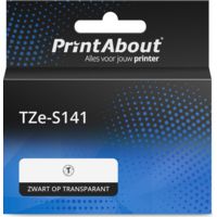 PrintAbout Huismerk vervangt Brother TZe-S141 Tape Zwart op transparant