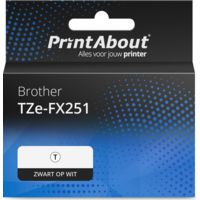 Huismerk Brother TZe-FX251 Tape Zwart op wit (24 mm)