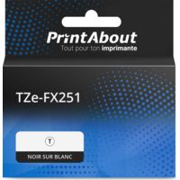 Ruban compatible Brother TZe-FX251 - (24 mm x 24 mm) - Noir sur blanc