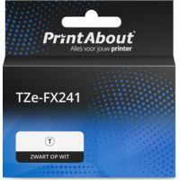 PrintAbout Huismerk vervangt Brother TZe-FX241 Tape Zwart op wit (18 mm)
