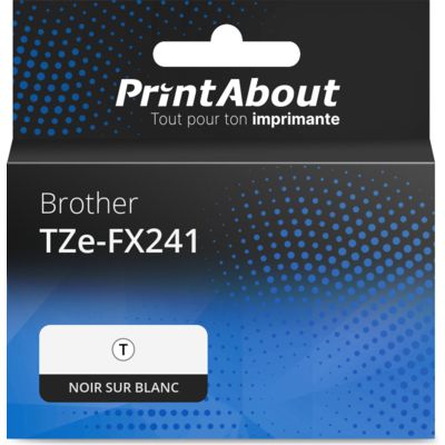 Ruban compatible Brother TZe-FX241 - (18 mm) - Noir sur blanc