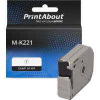 PrintAbout Huismerk vervangt Brother M-K221 Tape Zwart op wit (9 mm)