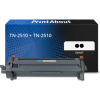 PrintAbout Huismerk vervangt Brother TN-2510 + TN-2510 Toner Zwart Multipack