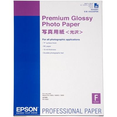 Epson S042091 Premium glossy photo paper 255 gram A2 - (25 feuilles) - Papier photo