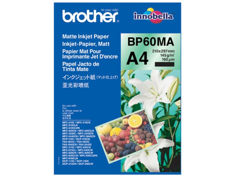 Brother Bp-60MA papier voor inkjetprinter A4 (210x297 mm) Mat 25 vel Wit
