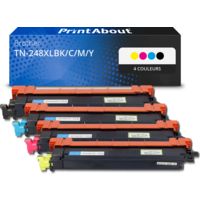 Toner compatible Brother TN-248XLBK/C/M/Y - 4 couleurs - Grande capacité - Multipack