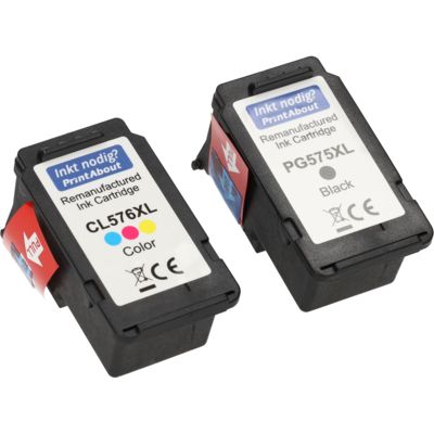 Huismerk Canon PG-575 + CL-576 Inktcartridge Zwart + 3 kleuren Multipack