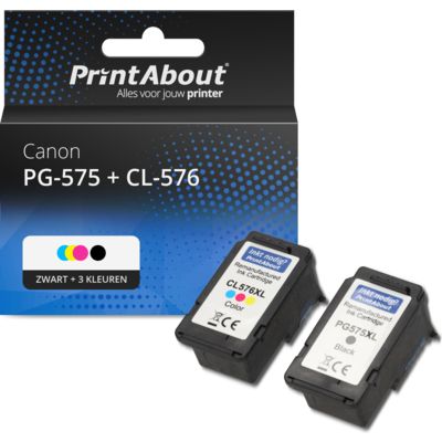 Huismerk Canon PG-575 + CL-576 Inktcartridge Zwart + 3 kleuren Multipack