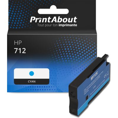 Cartouche compatible HP 712 (3ED67A) - Cyan
