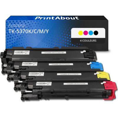 Toner compatible Kyocera TK-5370K/C/M/Y - 4 couleurs - Multipack