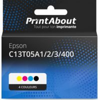Cartouche compatible Epson C13T05A1/2/3/400 - 4 couleurs - Grande capacité - Multipack