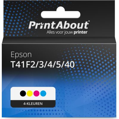 Huismerk Epson T41F2/3/4/5/40 Inktcartridge 4-kleuren Multipack Hoge capaciteit