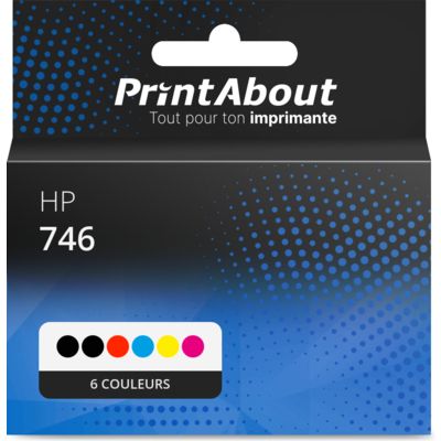 Cartouche compatible HP 746 (P2V78/79/80/81/82/83A) - 6 couleurs - Multipack